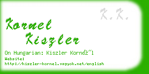 kornel kiszler business card